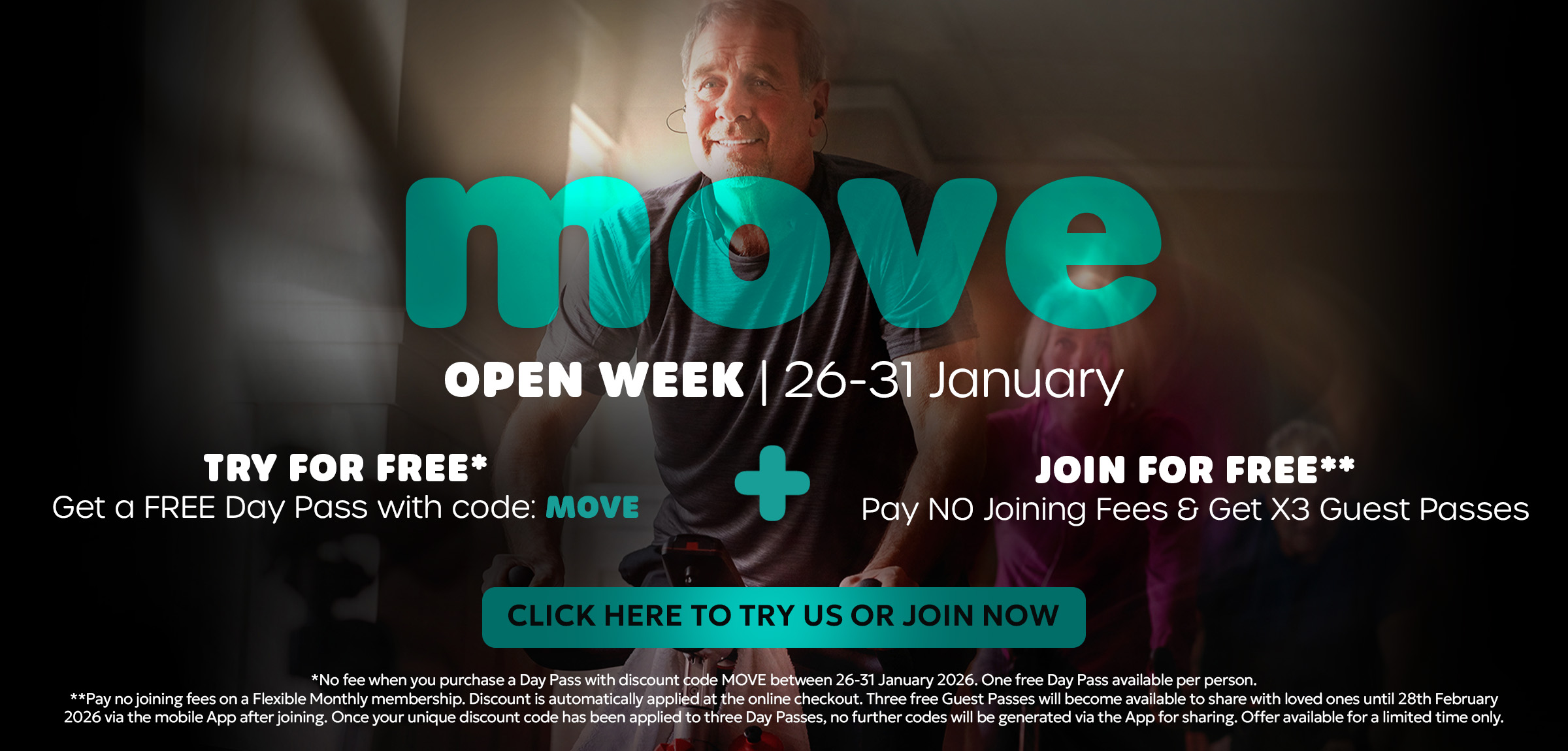 MOVE Open Week &ndash; Now Live. 26-31 January. TRY THE GYM FOR FREE